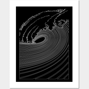 Pacific Waves V Noir Posters and Art